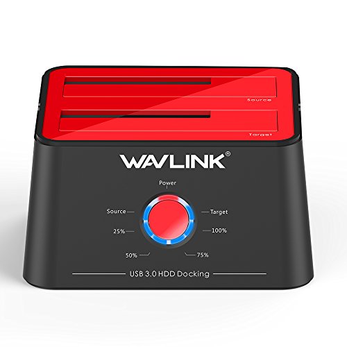 WAVLINK HDDスタンド USB3.0接続 2.5型 / 3.5型 SATA HDD/SSD対応 パソコンなしでHDDのまるごとコピー機能付き 12TB対応 オフラインクローン赤色